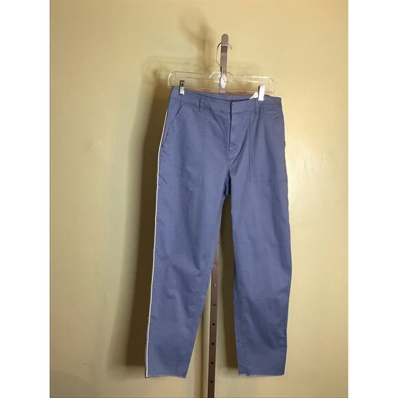 Peace Love World Women Pants Sz. 10 Blue Utility Ankle Pants Distressed Hem - Picture 3 of 11
